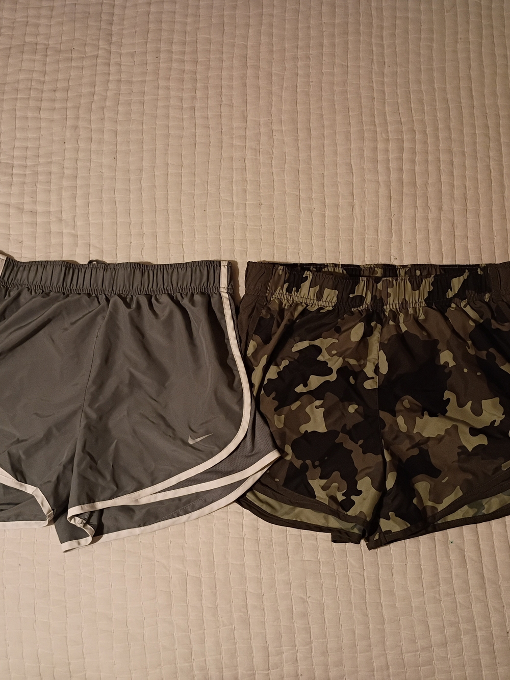 Nike Women's Gray & Olive Camo Athletic Shorts Duo